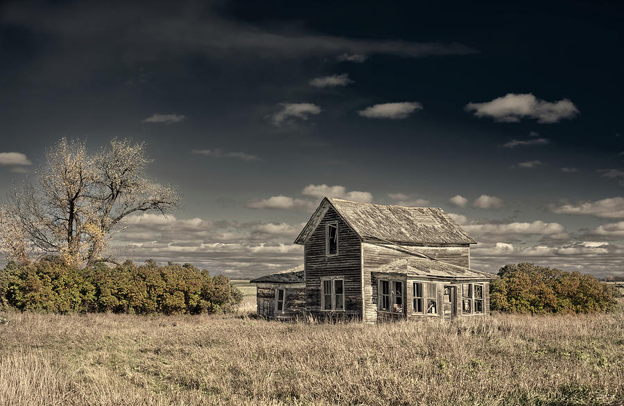 Forgotten Farmhouse -  abandoned farm in Benson County ND Photograph by Peter Herman