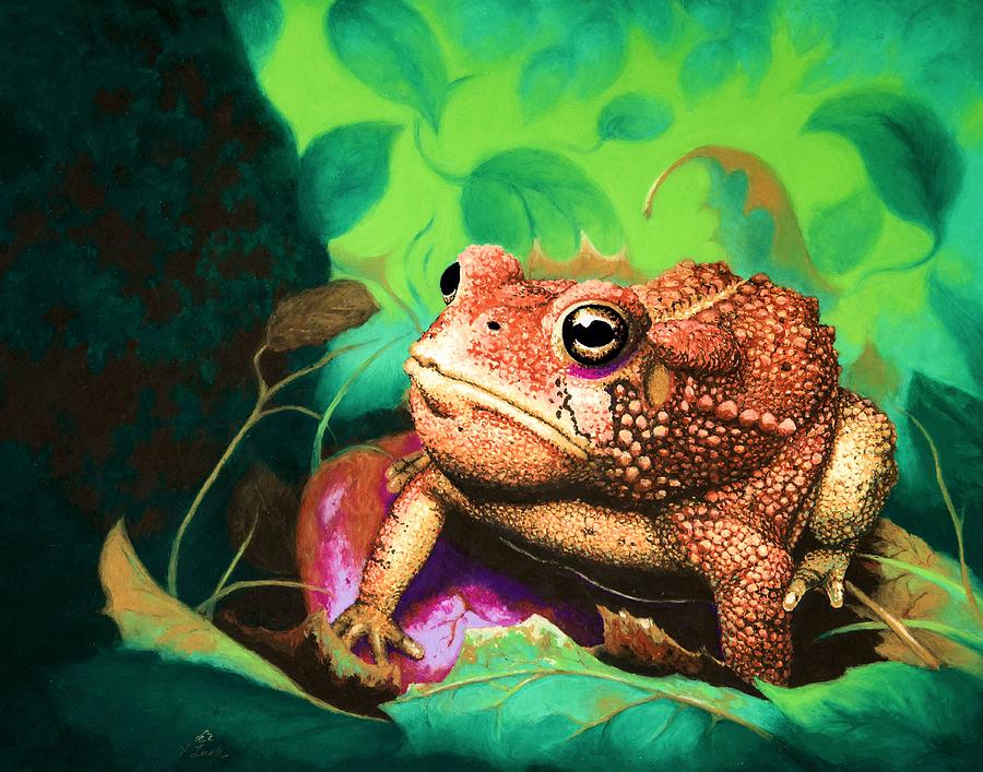 Forgotten Prince / surreal macro toad nature pastel print Pastel by V ...