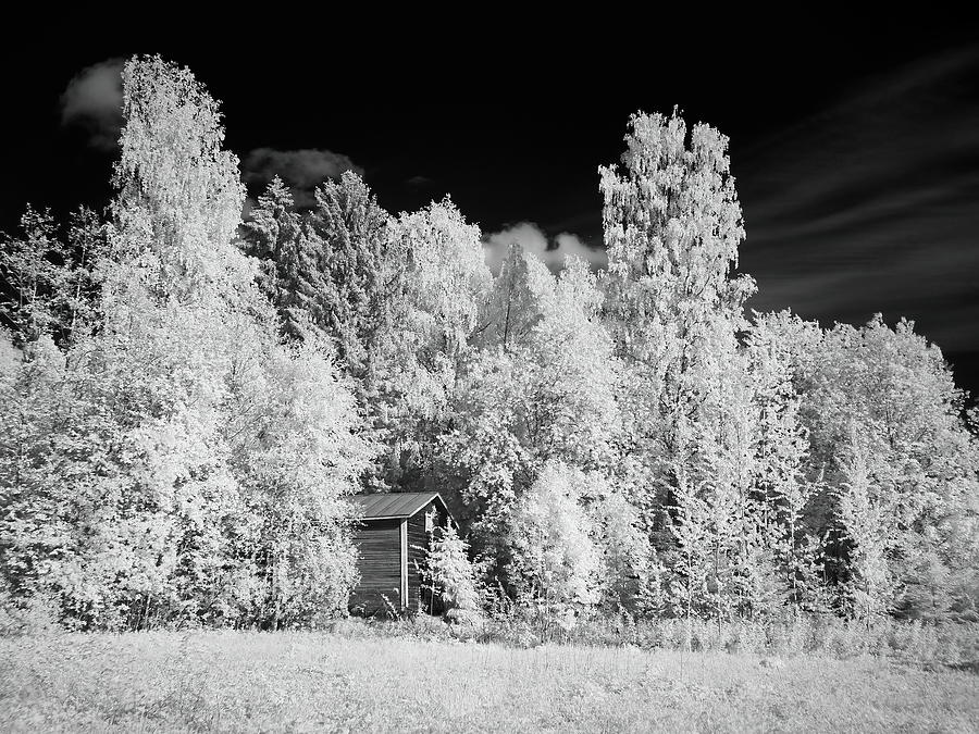 Forgotten warehouse.  Infrared bw photography Photograph by Jouko Lehto