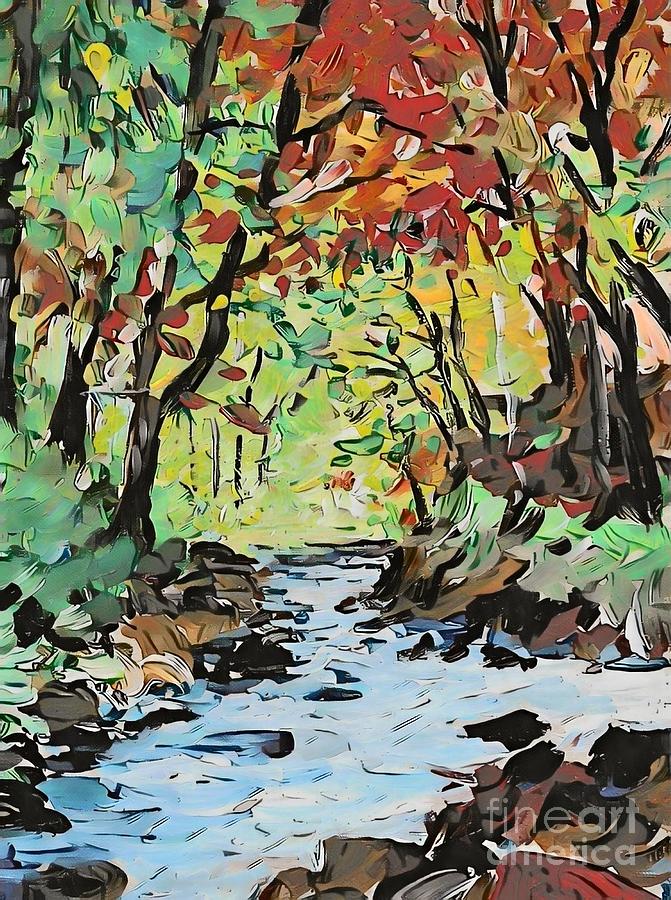 Fork in the River Painting by Eloise Schneider Mote