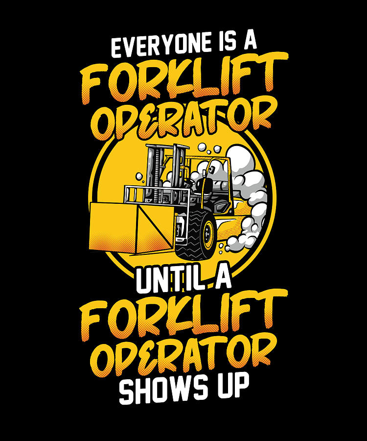 Forklift Operator Warehouse Man Forklifter Driver Digital Art by