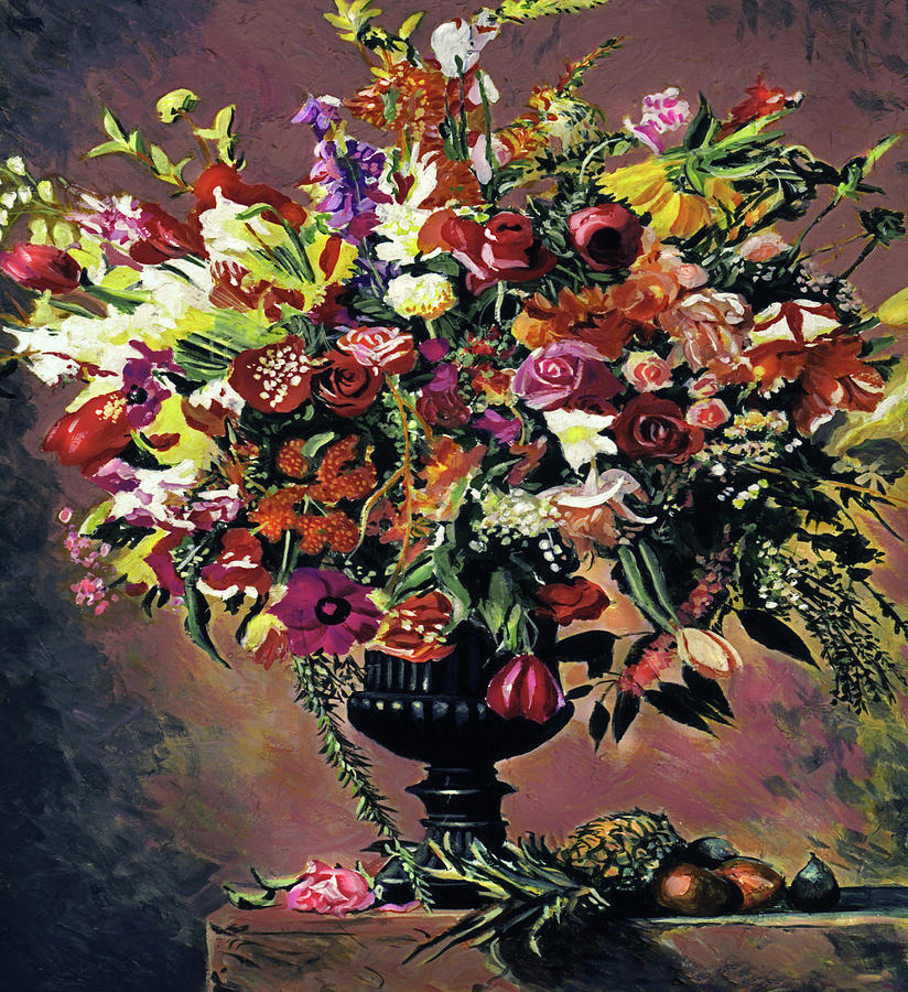 Formal Florals Painting by David Lloyd Glover