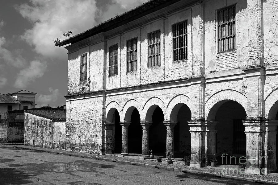 Former customs house in monochrome Portobelo Panama Photograph by James Brunker