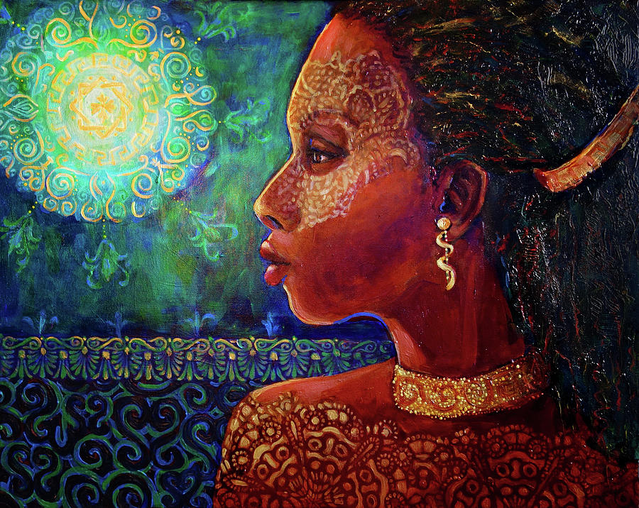 Forms of Wealth - Star of Lakshmi Painting by Cora Marshall