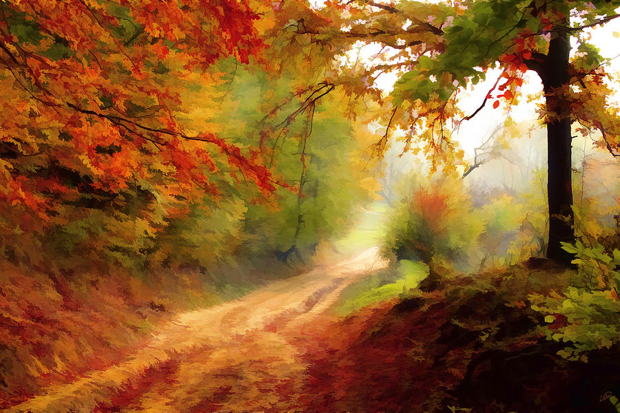 Forest Road in Autumn - DWP1072823 Painting by Dean Wittle