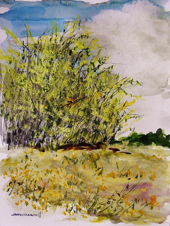 Forsythia and Dandelions Painting by John Williams