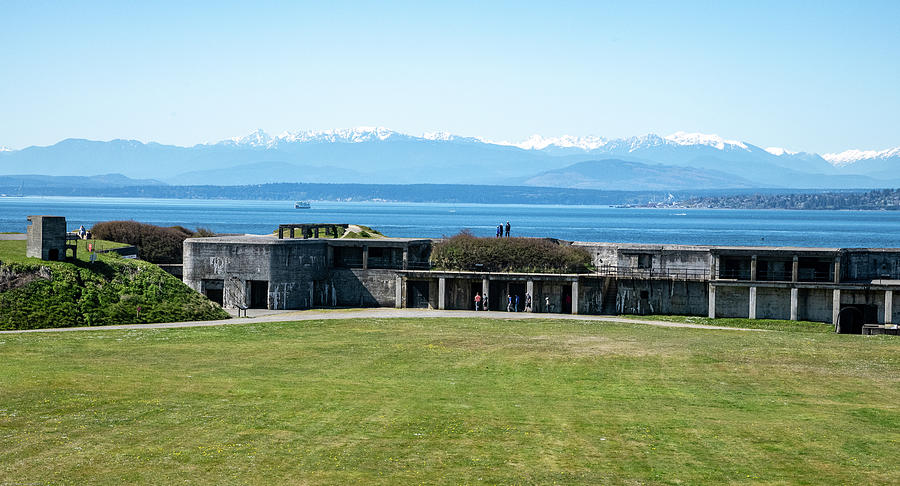 Fort Casey Puget Sound Olympic Mountains Photograph by Tom Cochran