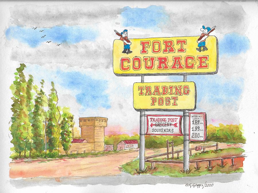 Fort Courage Trading Post In Houck, Arizona Painting