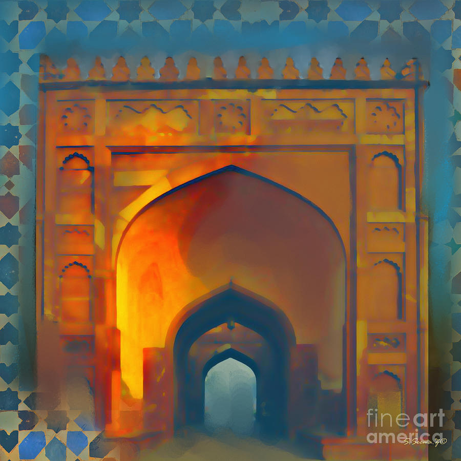 Fort Door Lahore Mixed Media by S Seema Z