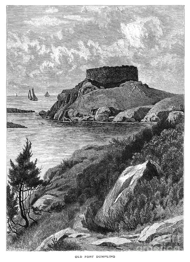 Fort Dumpling, Rhode Island Drawing by Granger