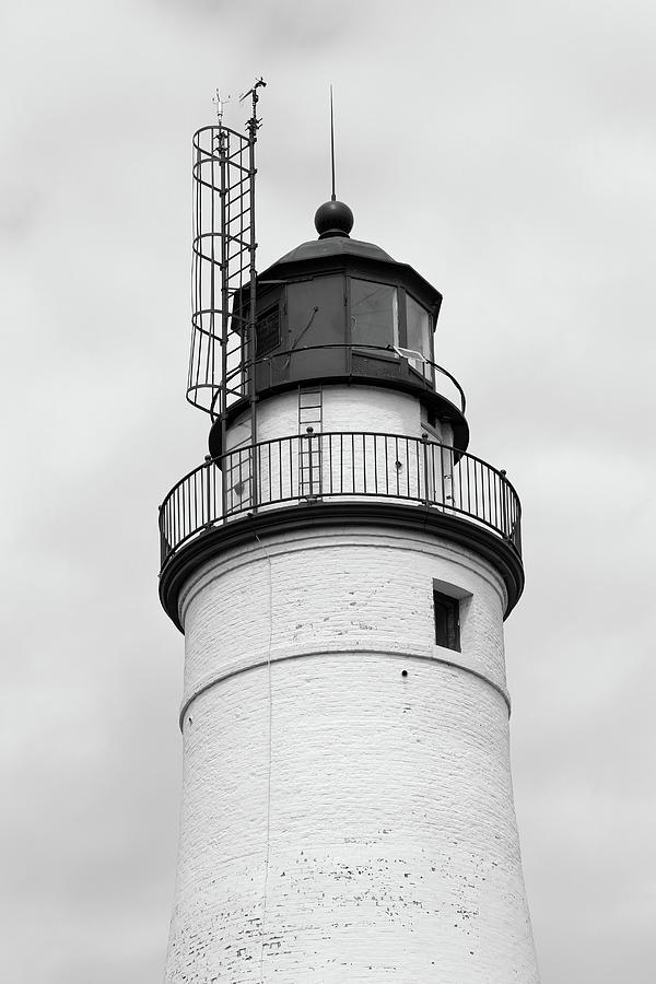 Fort Gratiot Light Tower BW 041220 Photograph by Mary Bedy
