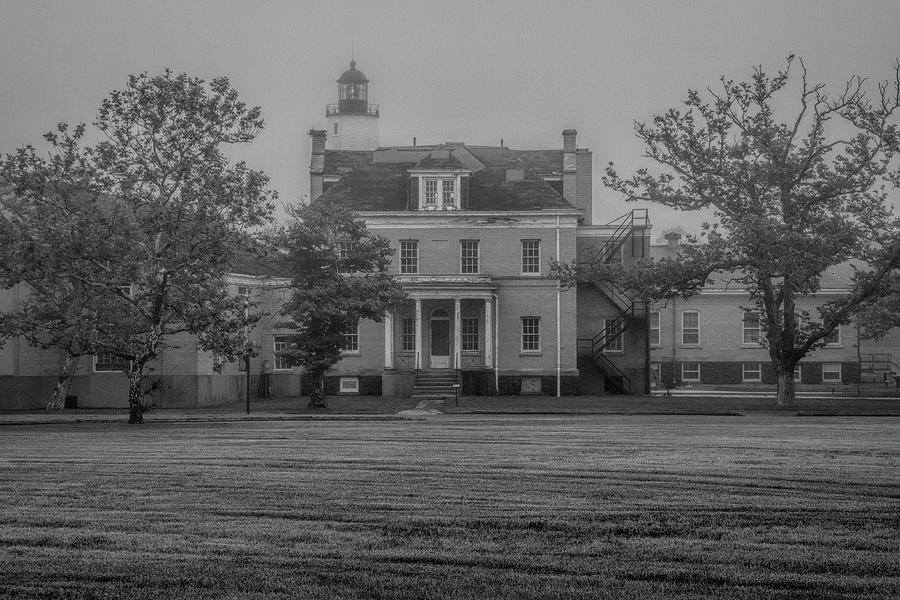 Fort Hancock YMCA Building On A Misty Morn  Photograph by Kristia Adams