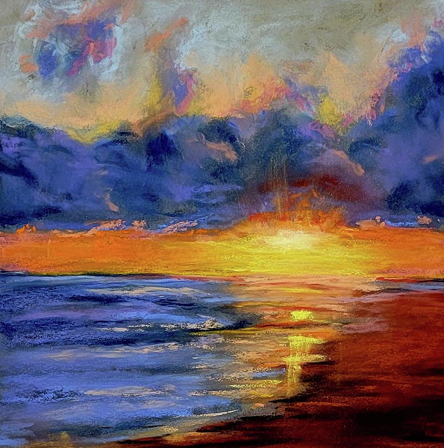 Fort Island Beach Sunset Painting by Sharon Bechtold
