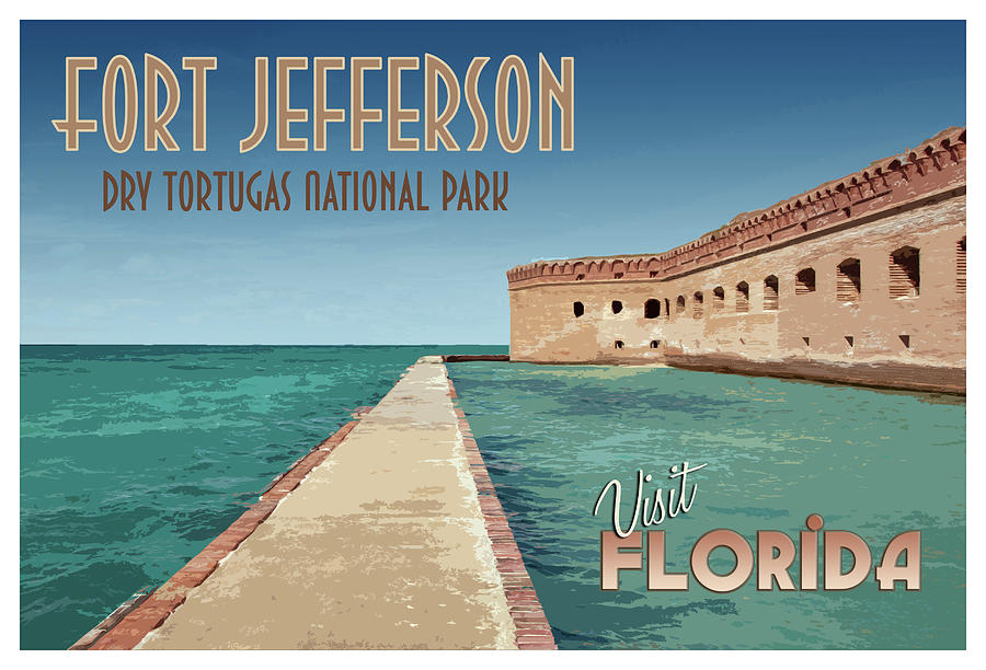 Fort Jefferson Dry Tortugas Travel Poster Photograph by Kristia Adams