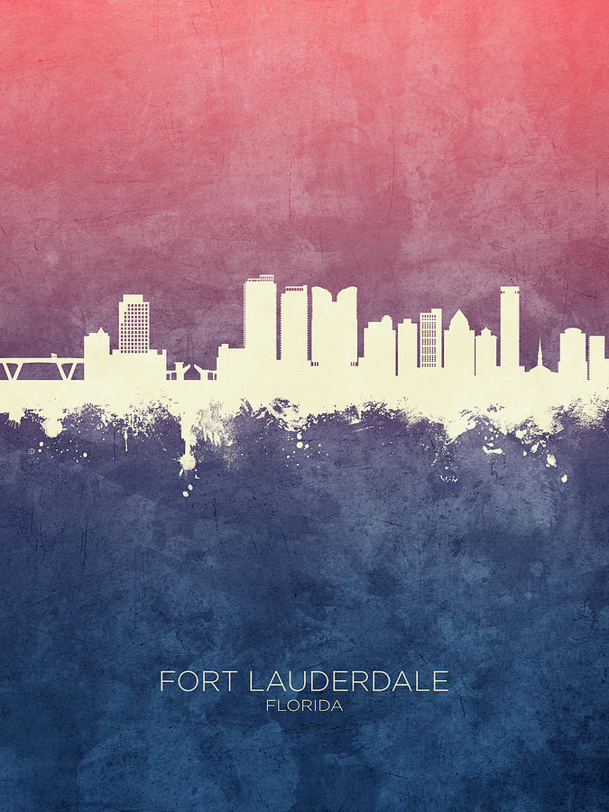 Fort Lauderdale Florida Skyline #41 Digital Art by Michael Tompsett