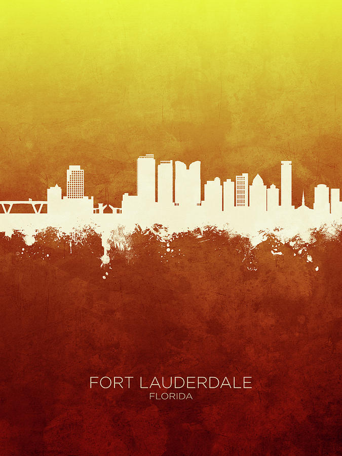 Fort Lauderdale Florida Skyline #44 Digital Art by Michael Tompsett