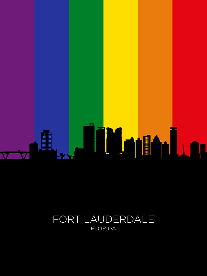 Fort Lauderdale Florida Skyline #47 Digital Art by Michael Tompsett