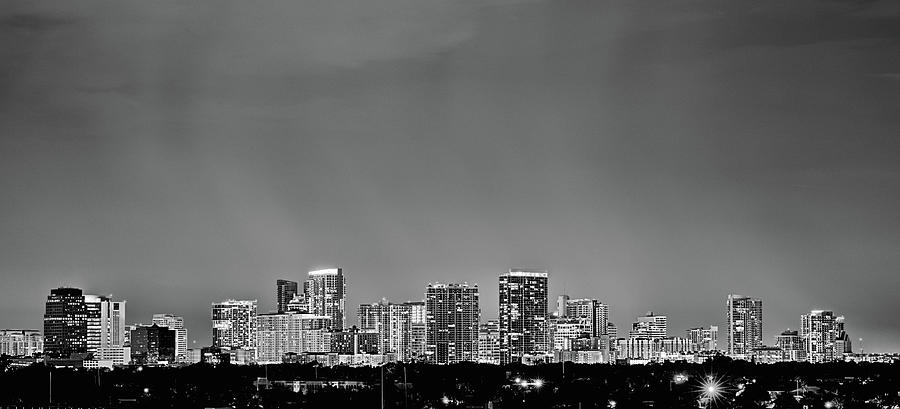 Fort Lauderdale Skyline Black and white Photograph by JC Findley