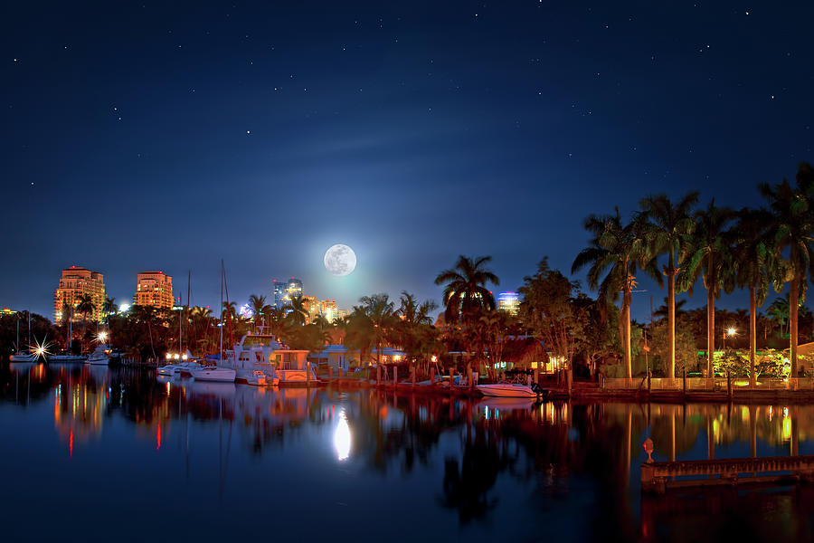 Fort Lauderdale Super Moon Photograph by Mark Andrew Thomas