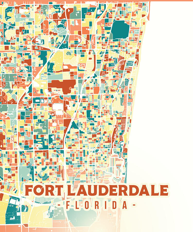 Fort Lauderdale US Map Digital Art By Alexandru Chirila Fine Art America   Fort Lauderdale Us Map Alexandru Chirila 