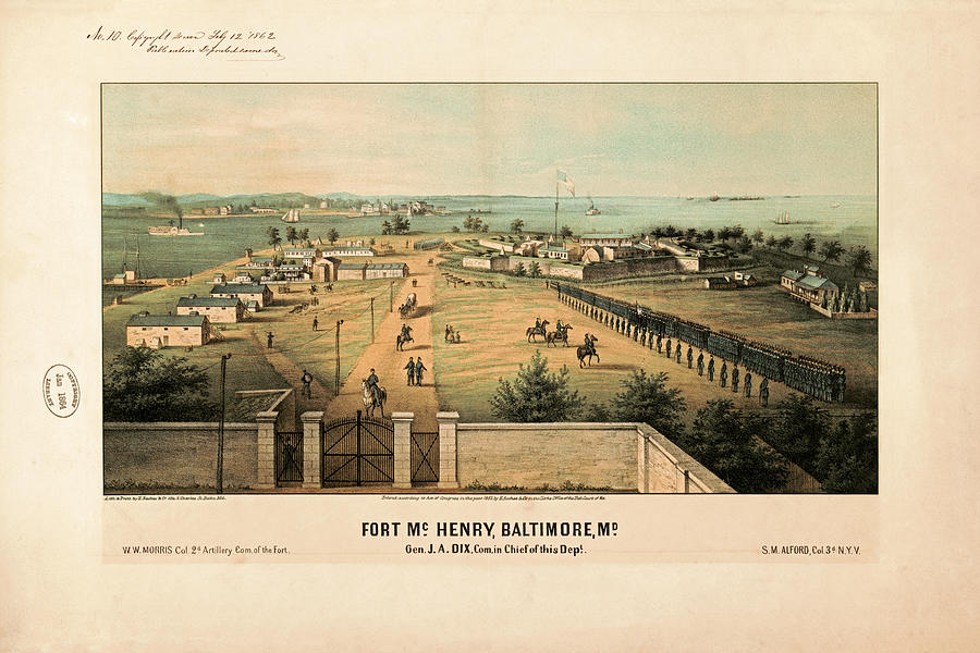 Fort McHenry Lithograph circa Photograph by Bill Swartwout