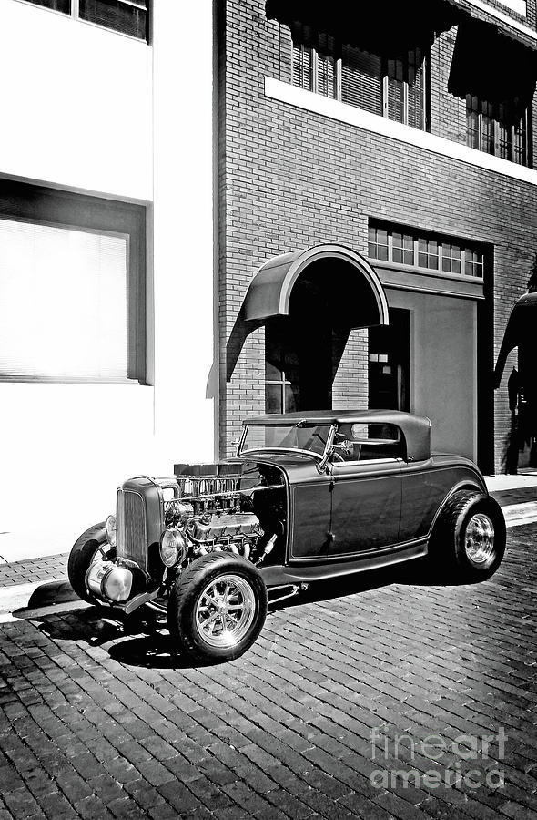 Fort Myers Hot Rod BW Photograph by Chris Andruskiewicz