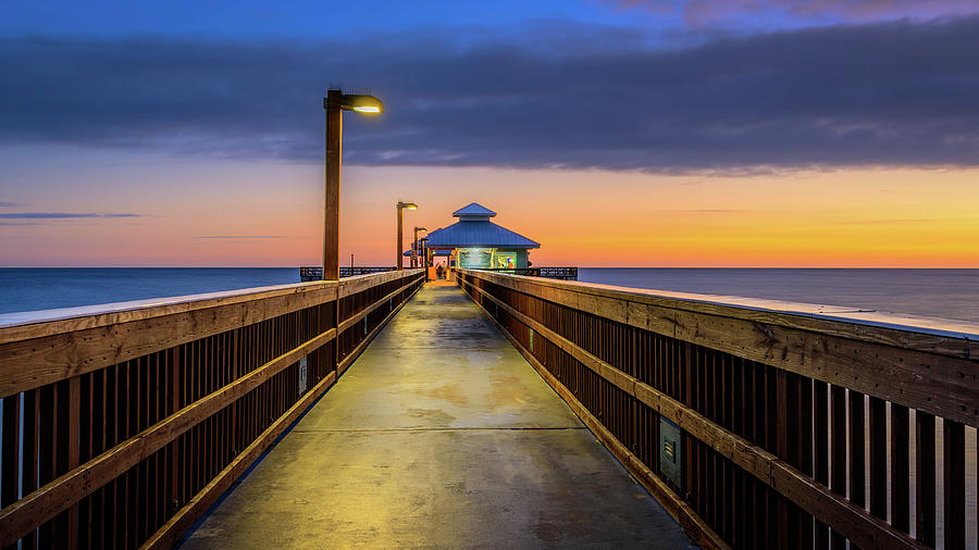 Fort Myers Sunset Beach Pier, Florida Photograph by Dee Potter