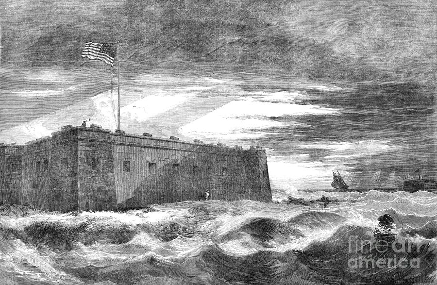 Fort Pickens, Florida, 1861 Drawing by Granger