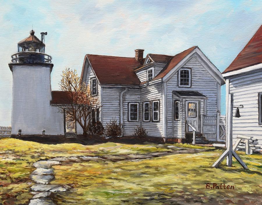 Fort Point Light, Stockton Springs, Maine Painting by Eileen Patten Oliver
