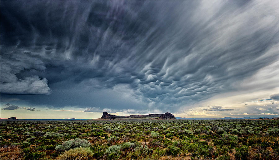 Desert Photograph - Fort Rock Storm by Rod Stroh