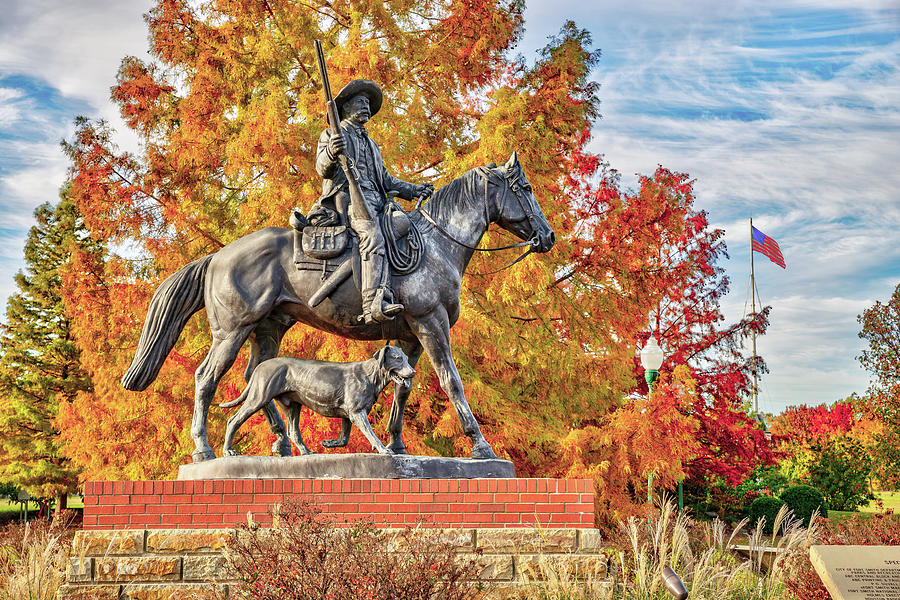 Fort Smith Arkansas Autumn Landscape and Bass Reeves Monument