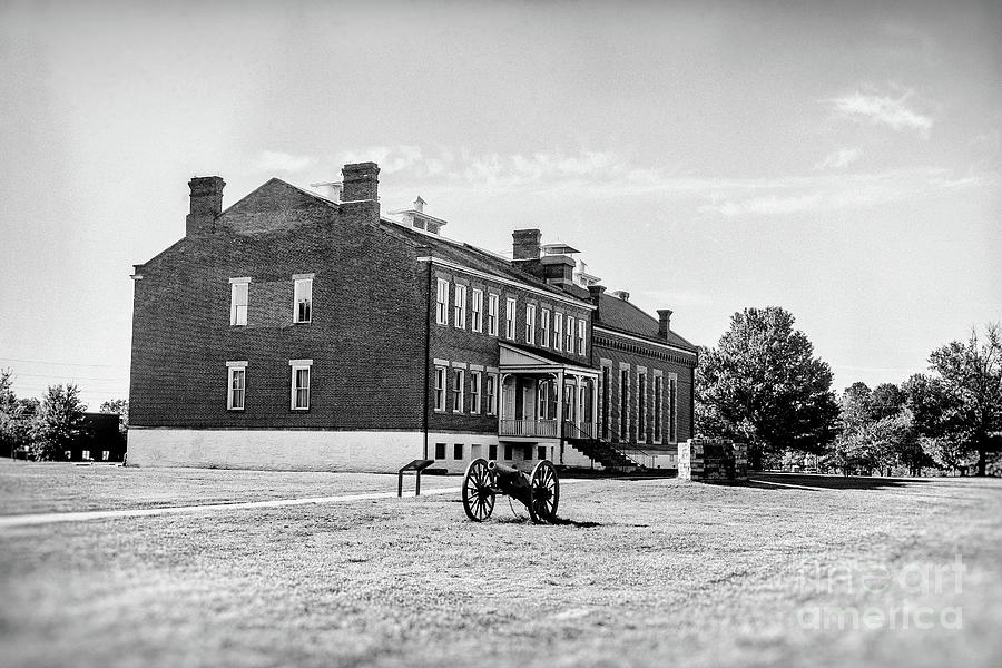 Fort Smith Barricks Jail and Courthouse - BW Photograph by Scott Pellegrin