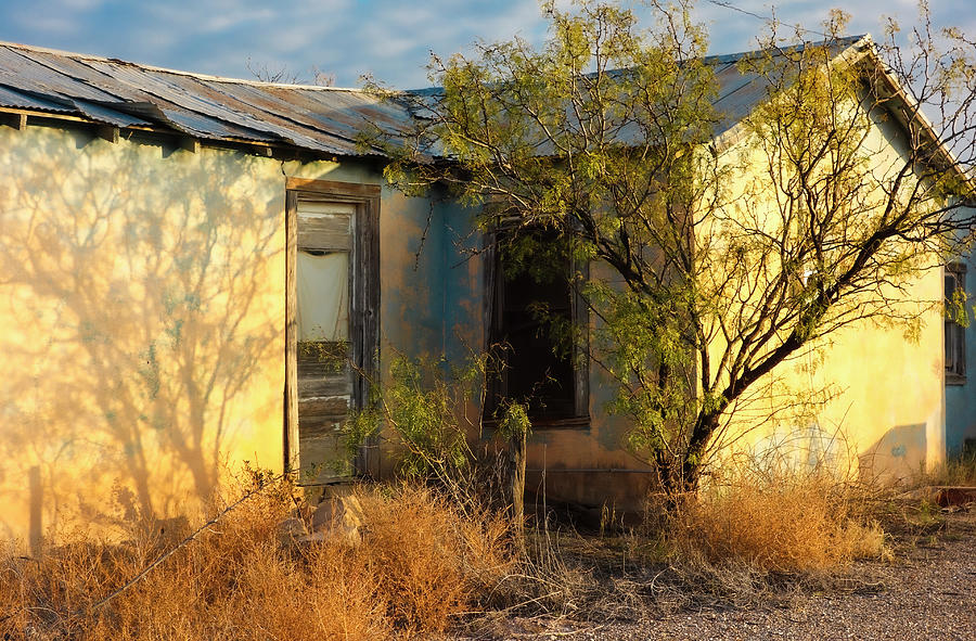 Landscape Photograph - Fort Stockton House Painted by Lanita Williams