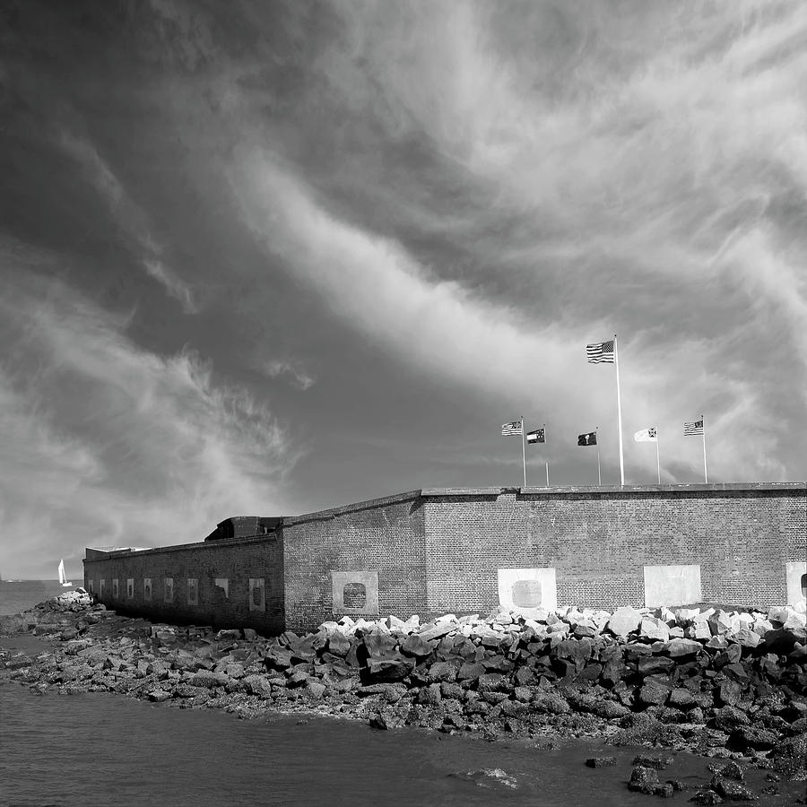 Fort Sumter SC BW Photograph by Bob Pardue