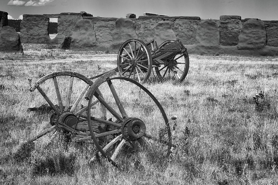 Mechanics Corral - Fort Union - Black and White  Photograph by Susan Rissi Tregoning