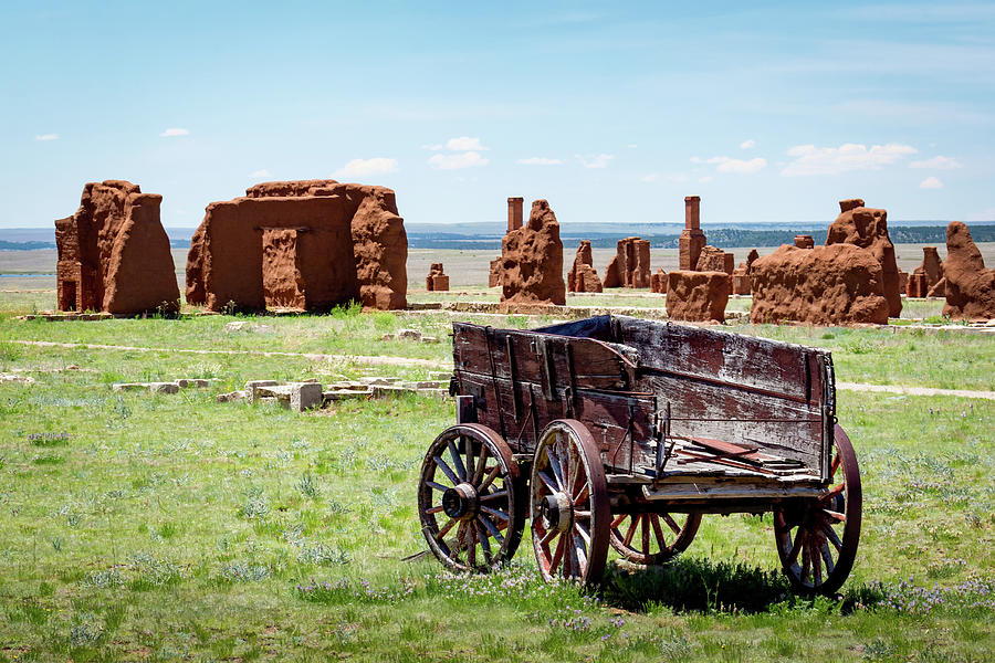 Fort Union Wagon and Ruins Photograph by James Barber