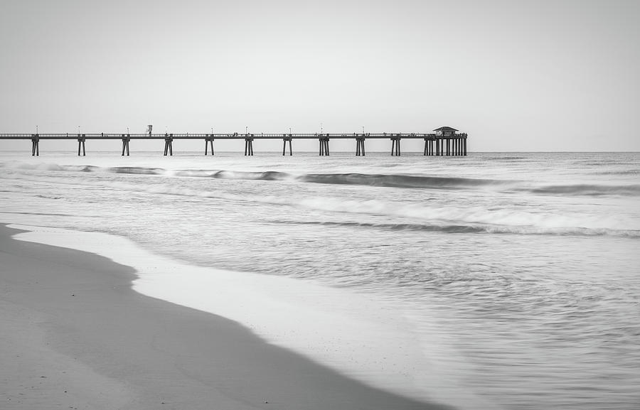 Black And White Photograph - Fort Walton Beach Black And White Morning by Dan Sproul