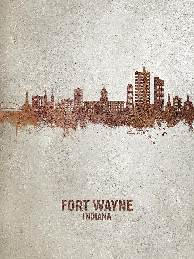 Fort Wayne Indiana Skyline #06 Digital Art by Michael Tompsett