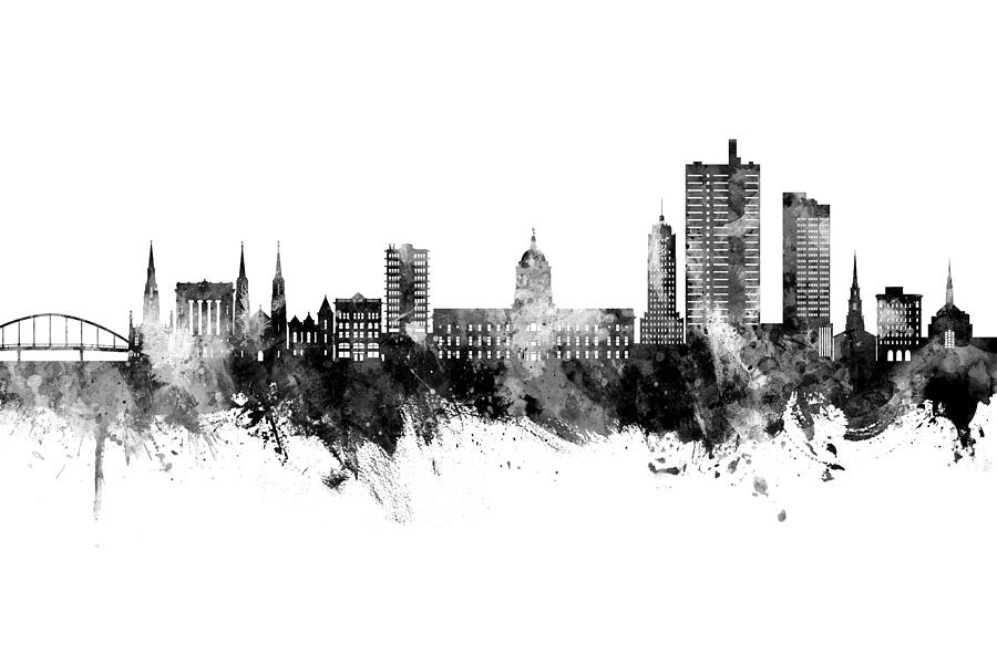 Fort Wayne Indiana Skyline #63 Digital Art by Michael Tompsett