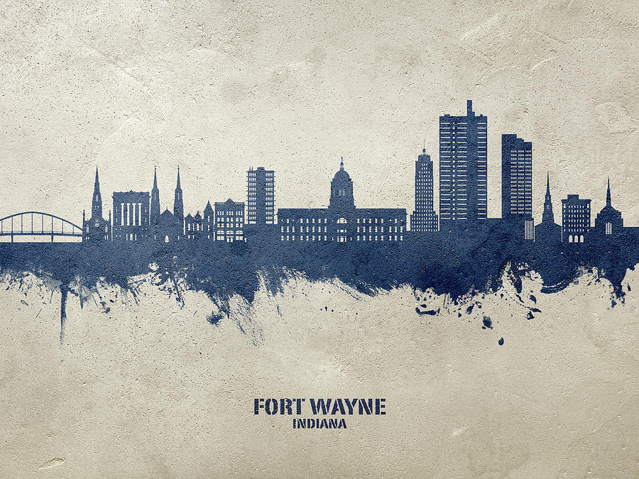Fort Wayne Indiana Skyline #79 Digital Art by Michael Tompsett