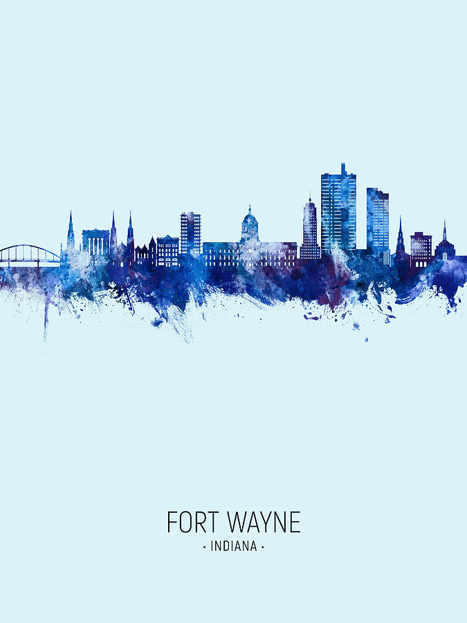 Fort Wayne Indiana Skyline #92 Digital Art by Michael Tompsett