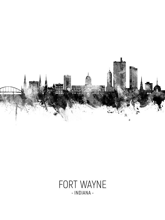 Fort Wayne Indiana Skyline #94 Digital Art by Michael Tompsett