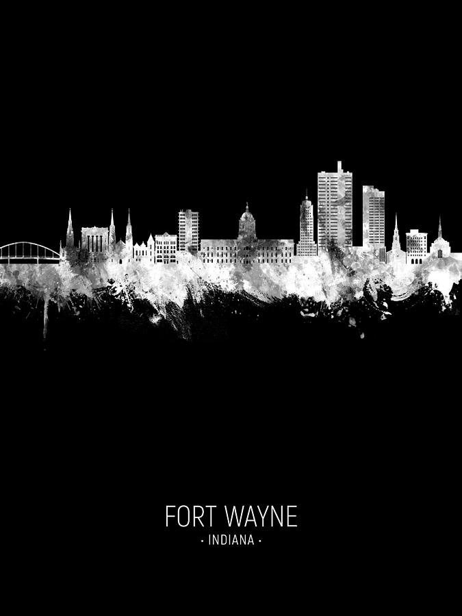 Fort Wayne Indiana Skyline #95 Digital Art by Michael Tompsett