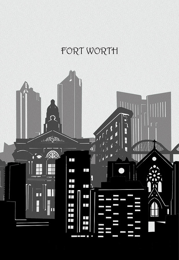 Fort Worth Cityscape Digital Art