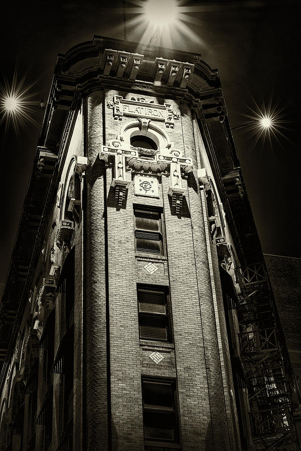 Fort Worth Flatiron Building - Sepia Photograph