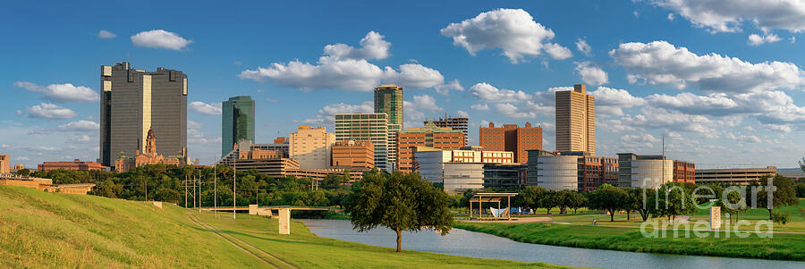 Fort Worth Skyline Along the Trinity Pano Photograph by Bee Creek ...