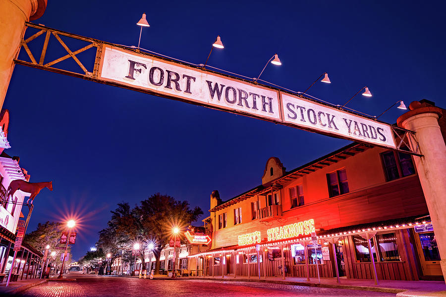 Fort Worth Stockyards Texas Skyline At Dawn Photograph by Gregory Ballos