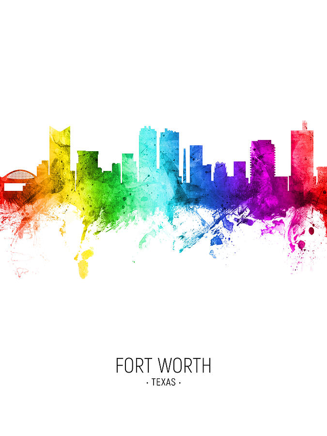 Fort Worth Texas Skyline #14 Digital Art by Michael Tompsett