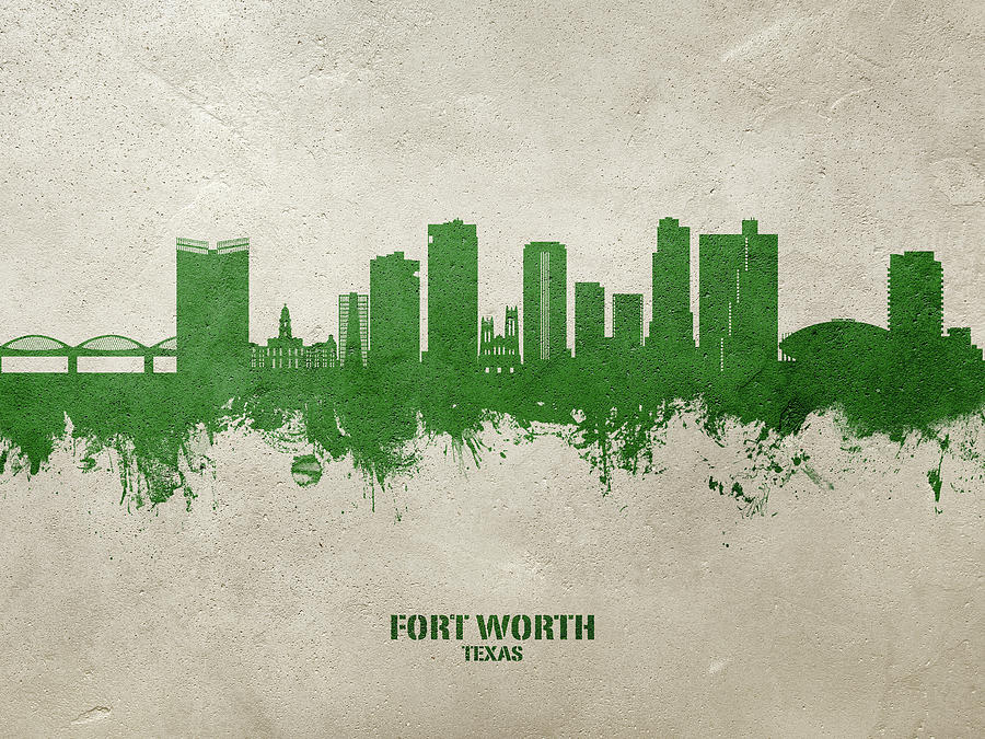 Fort Worth Texas Skyline #23b Digital Art by Michael Tompsett - Fine ...