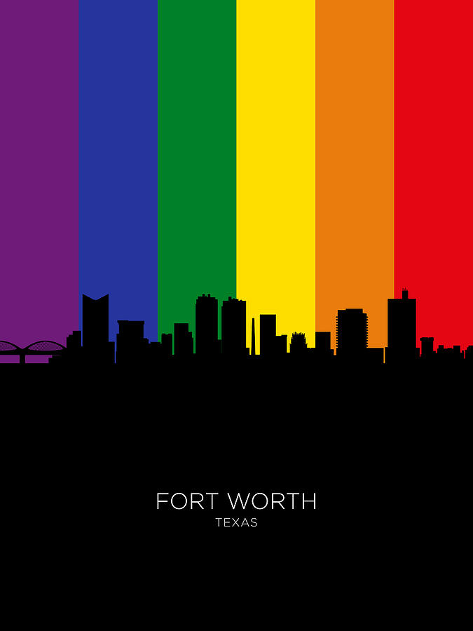 Fort Worth Digital Art - Fort Worth Texas Skyline #82 by Michael Tompsett